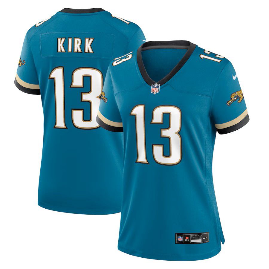 Women Jacksonville Jaguars 13 Christian Kirk Green Nike Throwback Game NFL Jersey